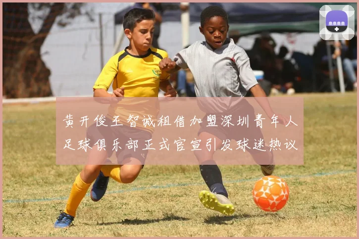 黄开俊王智诚租借加盟深圳青年人足球俱乐部正式官宣引发球迷热议